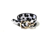 WKOUD EAM Leopard Wide Side Artificial Leather Bracelet