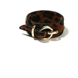 WKOUD EAM Leopard Wide Side Artificial Leather Bracelet