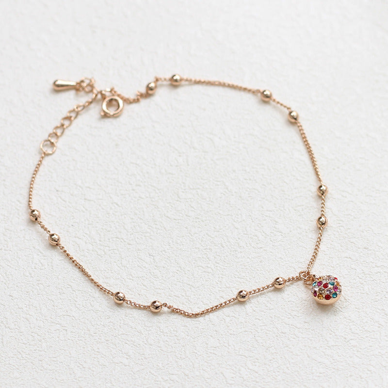 WKOUD EAM Personality All-match Rhinestone decorative ball Anklet