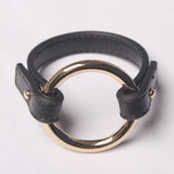 WKOUD EAM Temperament Black leather round Bracelet