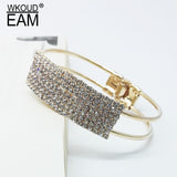 WKOUD EAM Temperament Rhinestone Inlaid Hollow Out Bracelet