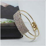 WKOUD EAM Temperament Rhinestone Inlaid Hollow Out Bracelet