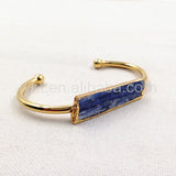 WT-B243 5pcs Natural Kyanite Bracelet,24k gold electroplated bracelet