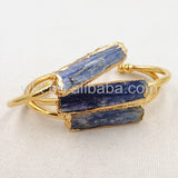 WT-B243 5pcs Natural Kyanite Bracelet,24k gold electroplated bracelet