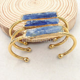 WT-B243 5pcs Natural Kyanite Bracelet,24k gold electroplated bracelet