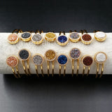 WT-B313 Titaniume Druzy Stone 8 Colors Double Stone Druzy Stone Titanium Bracelets