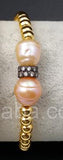 WT-B351 Pearl Beaded Bracelet Resist Tarnishable Gold Electroplated Brass Beads