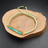 WT-B352 Natural Howlite Macrame Bracelet With Adjustable Size