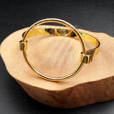 WT-B365 Gold Electroplated IPG Yellow Brass Bangle