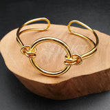 WT-B366 Europe Bonzer Gold Plated IPG Yellow Brass Bangle