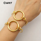 WT-B366 Europe Bonzer Gold Plated IPG Yellow Brass Bangle