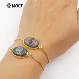 WT-B411 5pcs Custom Labradorite Charm Connectors Bracelet