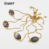WT-B411 5pcs Custom Labradorite Charm Connectors Bracelet