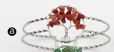 WT-B416 Euorope Design Silver Plated Colorful Natural stone Bangle Bracelet