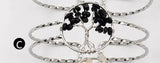 WT-B416 Euorope Design Silver Plated Colorful Natural stone Bangle Bracelet