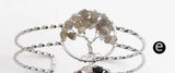 WT-B416 Euorope Design Silver Plated Colorful Natural stone Bangle Bracelet