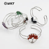 WT-B416 Euorope Design Silver Plated Colorful Natural stone Bangle Bracelet