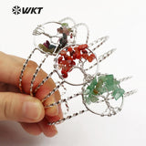 WT-B416 Euorope Design Silver Plated Colorful Natural stone Bangle Bracelet