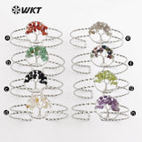 WT-B416 Euorope Design Silver Plated Colorful Natural stone Bangle Bracelet