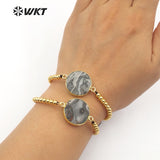 WT-B425 Natural stone Special Custom Bracelet with round beads