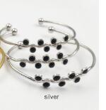 WT-B427 adjustable black stone bangles bracelet