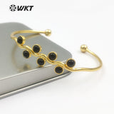 WT-B427 adjustable black stone bangles bracelet