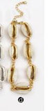 WT-B429 Custom Design Natural Cowrie Shell Stone Wrapped Bracelets
