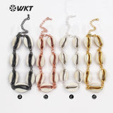WT-B429 Custom Design Natural Cowrie Shell Stone Wrapped Bracelets