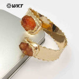 WT-B435 Natural Druzy stone Bangles With Gold Color Multi Stone