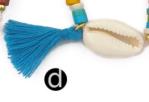 WT-B450 Natural Turquoises Beads Bracelet Sea Shell Cowrie Bracelet With Tassel Howlite Beads