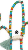 WT-B450 Natural Turquoises Beads Bracelet Sea Shell Cowrie Bracelet With Tassel Howlite Beads