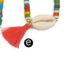 WT-B450 Natural Turquoises Beads Bracelet Sea Shell Cowrie Bracelet With Tassel Howlite Beads