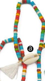 WT-B450 Natural Turquoises Beads Bracelet Sea Shell Cowrie Bracelet With Tassel Howlite Beads