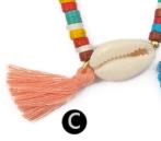WT-B450 Natural Turquoises Beads Bracelet Sea Shell Cowrie Bracelet With Tassel Howlite Beads