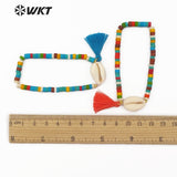 WT-B450 Natural Turquoises Beads Bracelet Sea Shell Cowrie Bracelet With Tassel Howlite Beads