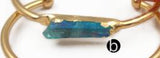 WT-B453 Titanium Crystal Quartz Bangle Raw Rainbow Crystal Cuff Bracelet