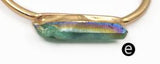 WT-B453 Titanium Crystal Quartz Bangle Raw Rainbow Crystal Cuff Bracelet