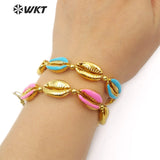 WT-B456 Cowrie Shape Bracelet Zinc Alloy Handmade Bracelet