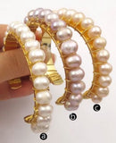 WT-B474 natural pearl gold handmade chain Bracelet