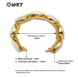 WT-B476 cowrie shell with gold handmade Chain Bracelet