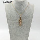 WT-JN082 Slice Trumpet Conch Shell Pendant Summer Beach Necklace