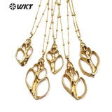 WT-JN084 Big Trumpet Shell Natural Sea Shell Pendant Necklace