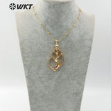 WT-JN084 Big Trumpet Shell Natural Sea Shell Pendant Necklace