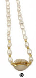 WT-JN089 Natural Cowrie & Pearl Necklace Full Gold or White Gold Cowrie Pendant Necklace