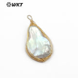 WT-JP098 Natural Freshwater Pearl Jewelry Teardrop Shape Pearl Pendant