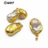 WT-JP103 White Baroque Pearl Gold Electroplated Pendant