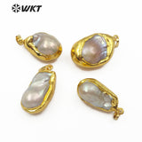 WT-JP103 White Baroque Pearl Gold Electroplated Pendant