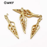 WT-JP110 Natural Sea Shell Gold Dipped Pendant