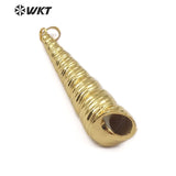 WT-JP118 Full Gold Dipped Trumpet Conch Shell Pendant