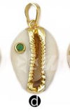 WT-JP141  CZ Bead Gold Electroplated Cowrie Necklace Pendant